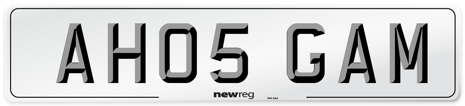 AH05 GAM Number Plate from New Reg